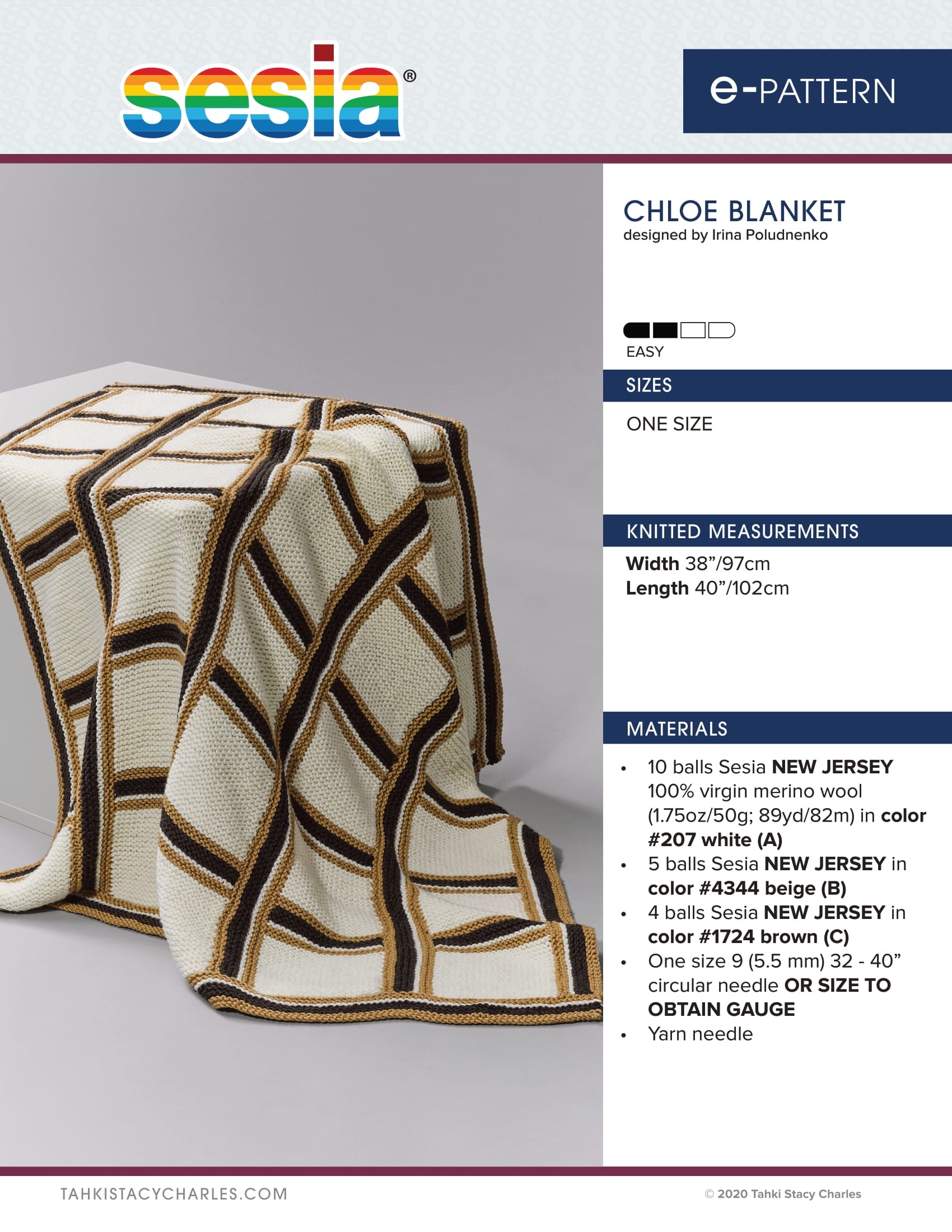 Sesia Chloe Blanket Knitting Pattern