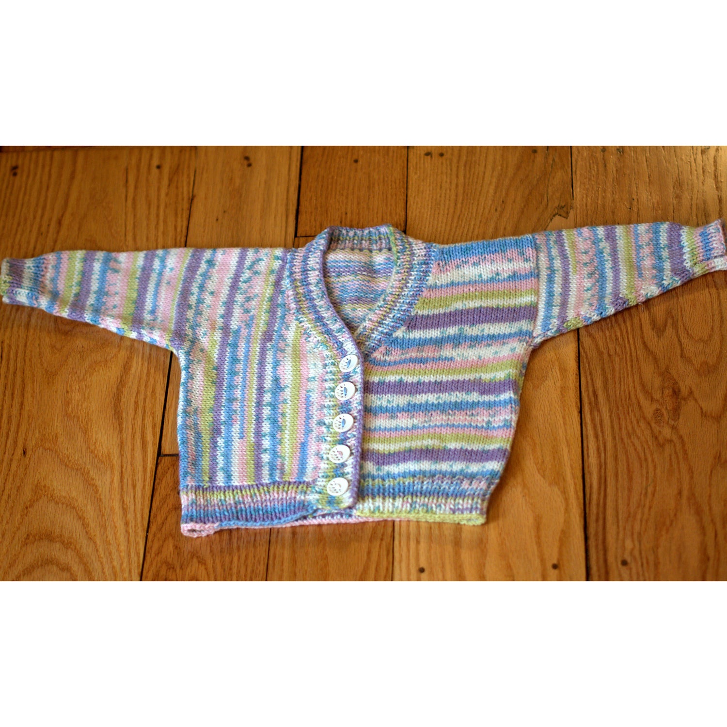 Plymouth Yarn Multi Directional Baby Cardigan in Dreambaby DK Paintpot