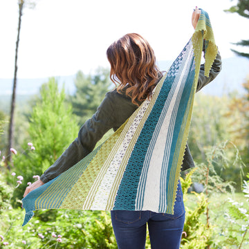 Valley Yarns Lace Colorwork Shawl Knitting Pattern