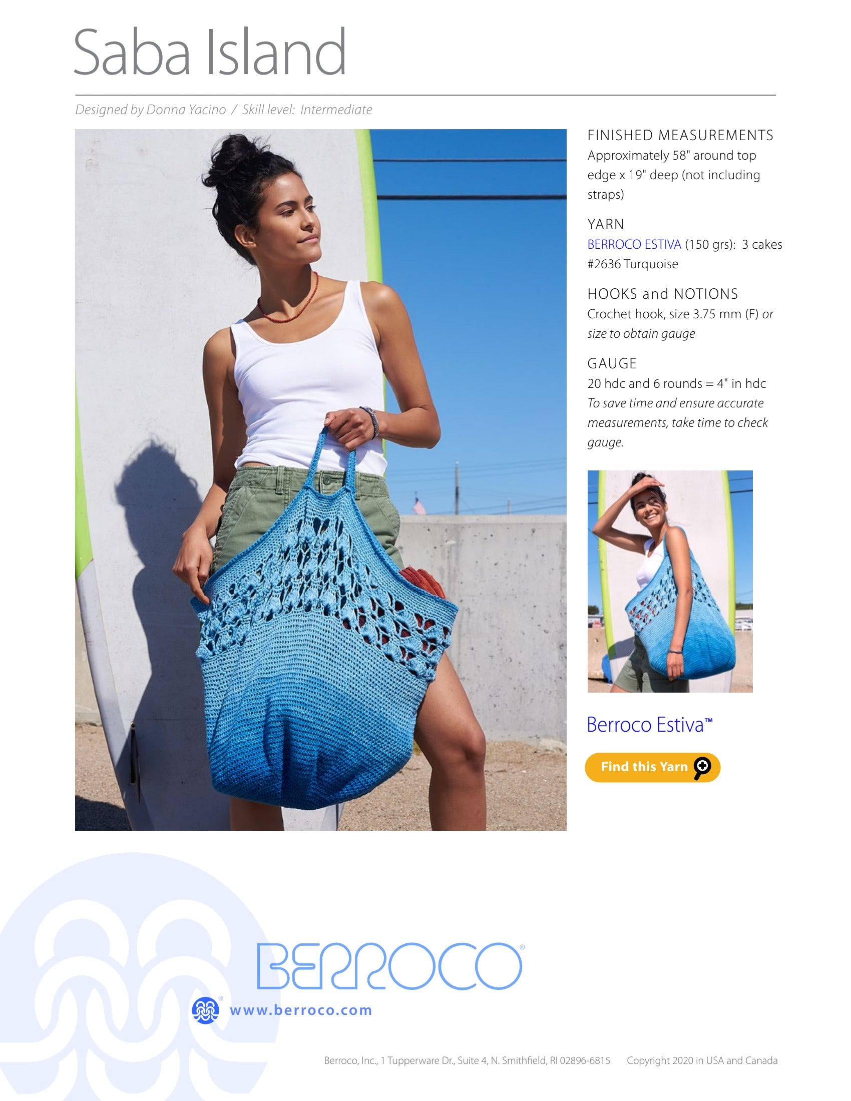 Berroco Saba Island Bag Crochet Pattern