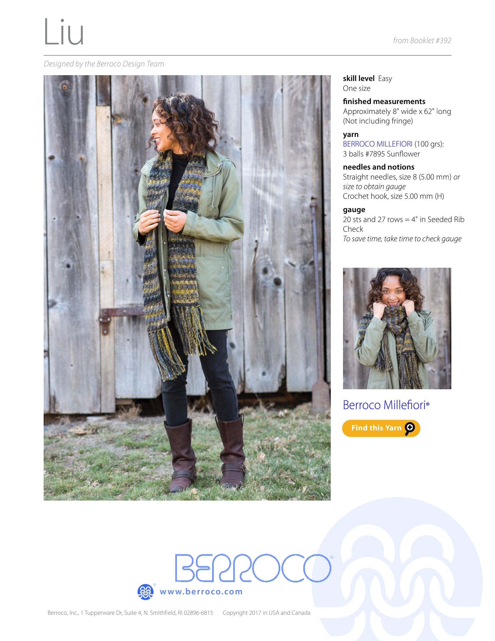 Berroco Liu Scarf Knitting Pattern
