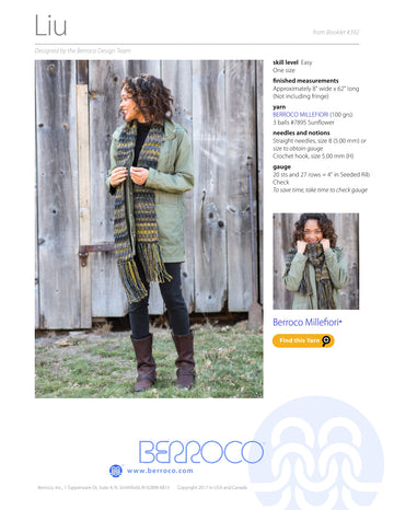 Berroco Liu Scarf Knitting Pattern