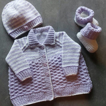 Charles Matinee Coat, Hat & Booties 16 inch chest newborn