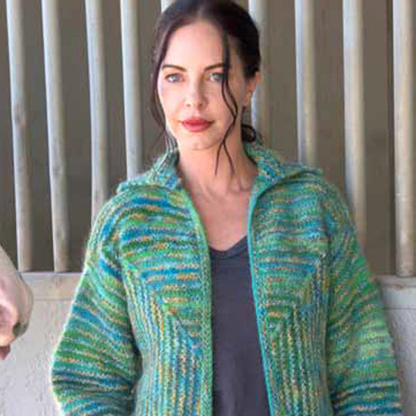 Trendsetter Yarns T Candyland & Dune - Mitered Striped Cardigan