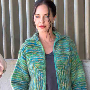 Trendsetter Yarns T Candyland & Dune - Mitered Striped Cardigan