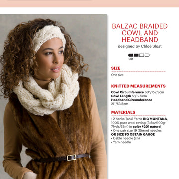 Tahki Yarns Balzac Braided Cowl and Headband Knitting