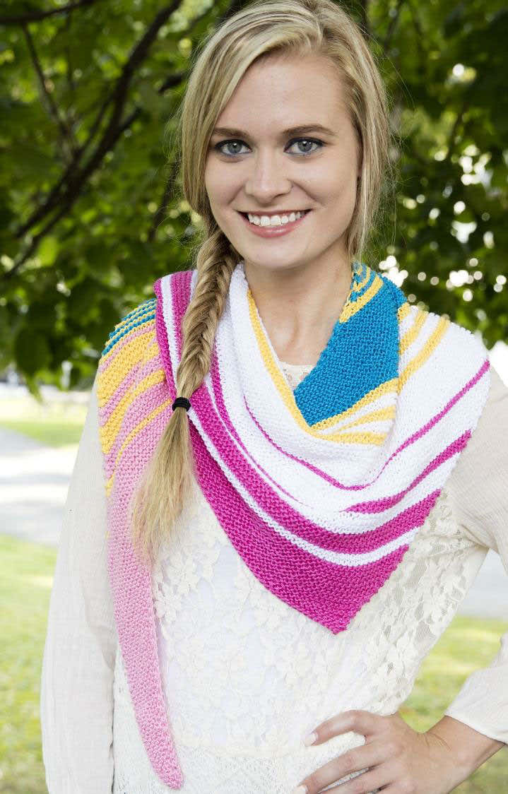 Diagonal Striped Scarf Knitting Pattern