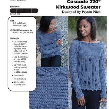 Cascade Yarns W Kirkwood Sweater Jumper Knitting Pattern