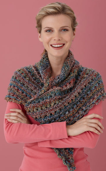 Splendid Triangle Shawl in Lion Brand Homespun - L0363C PDF