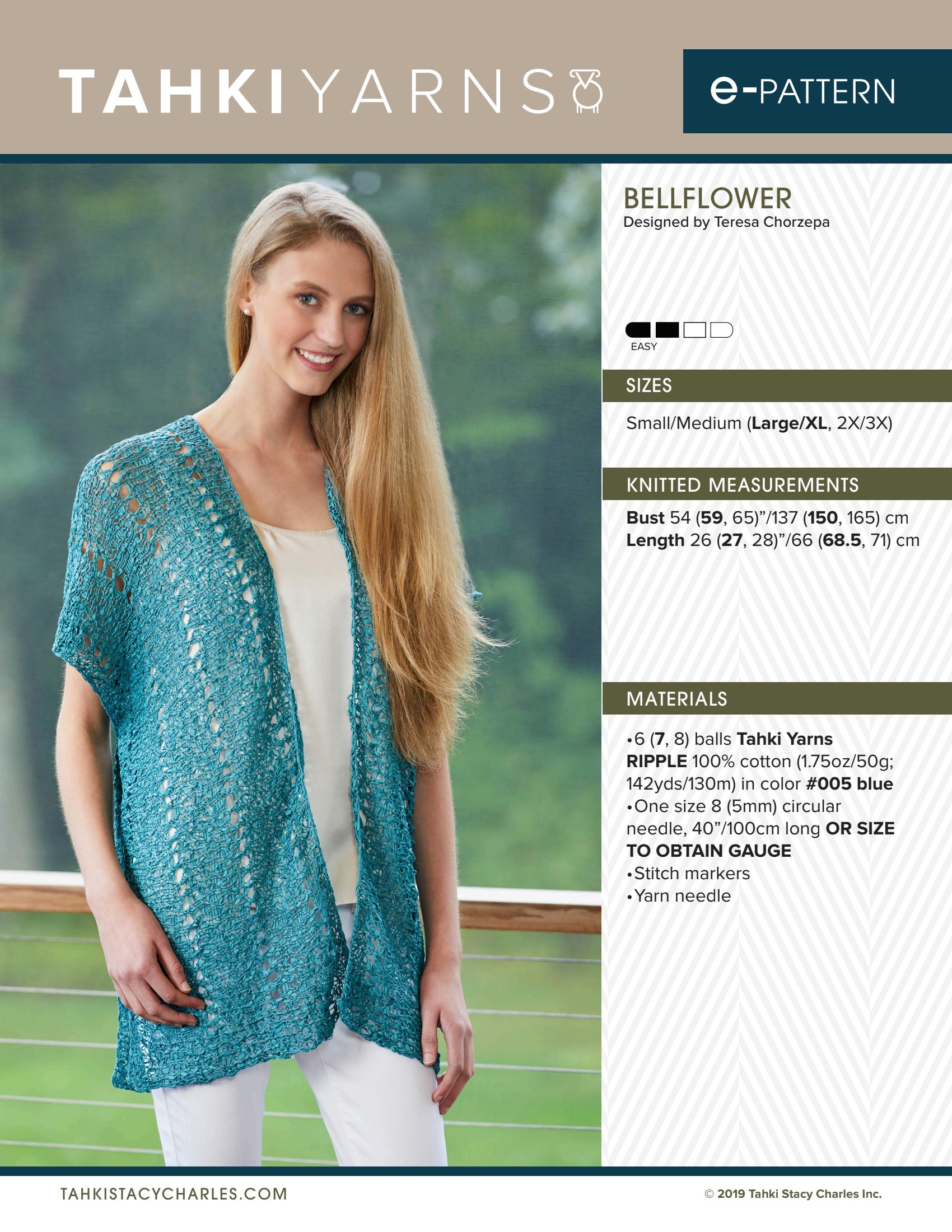 Tahki Yarns Bellflower Knitting Pattern