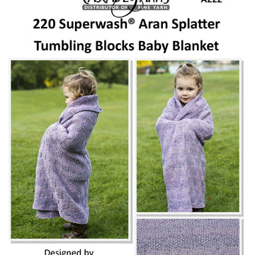 Splatter Tumbling Blocks Baby Blanket in Cascade Yarns 220 Superwash Aran - Free