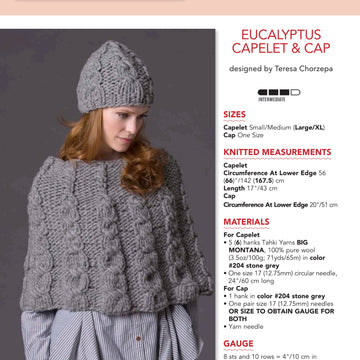 Tahki Yarns Eucalyptus Capelet & Cap Knitting Pattern