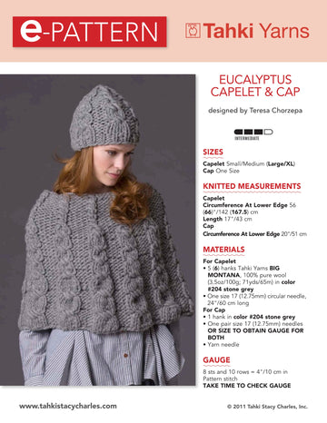 Tahki Yarns Eucalyptus Capelet & Cap