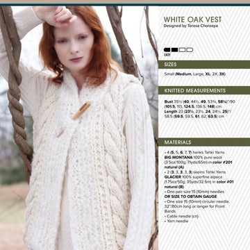 Tahki Yarns White Oak Vest Knitting Pattern
