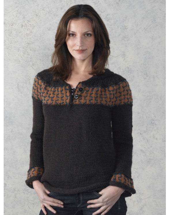Valley Yarns Dragonfly Henley Knitting Pattern