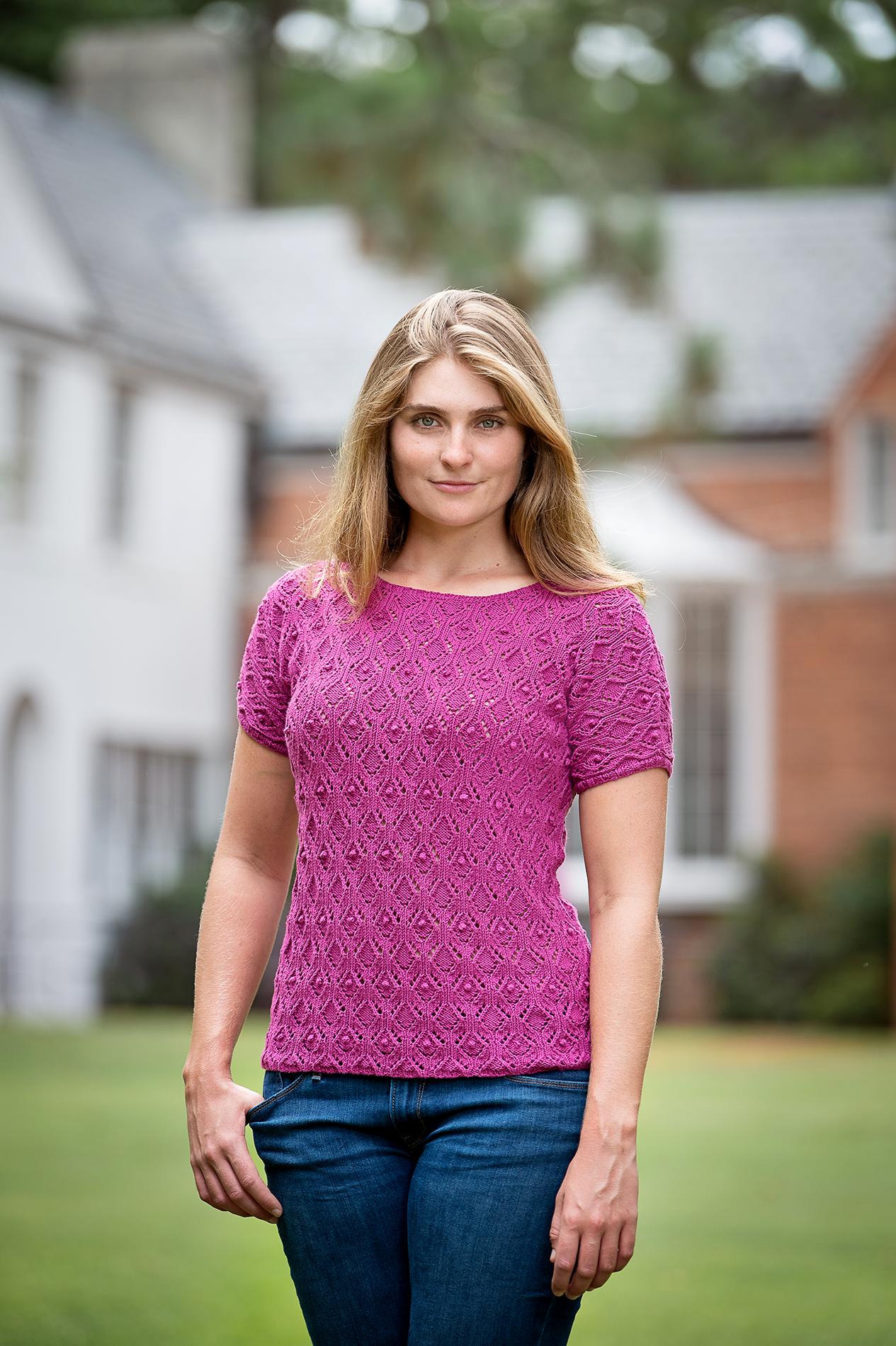 Diamond and Bobble Lace Top #194