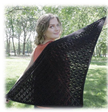 Plymouth Yarn Leaf Lace Shawl Wrap Knitting Pattern