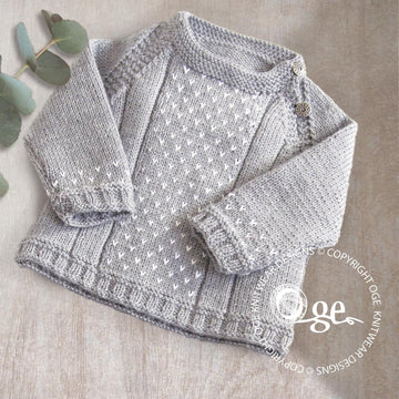 Baby round neck, side opening sweater - P061