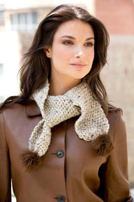 Skinny Pompoms Scarf in Lion Brand Vanna's Choice & Vanna's Choice Multi - L