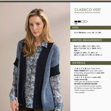 Tahki Yarns Classico Vest Knitting Pattern