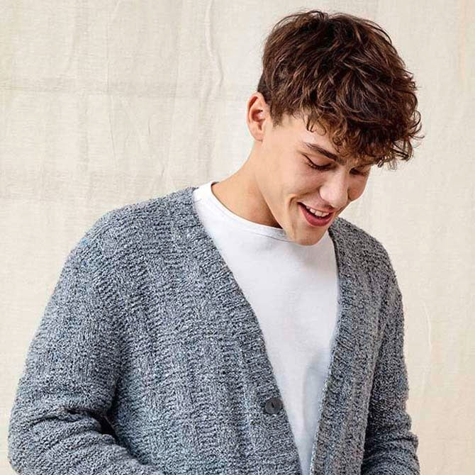 Lang Men's Cardigan Knitting Pattern