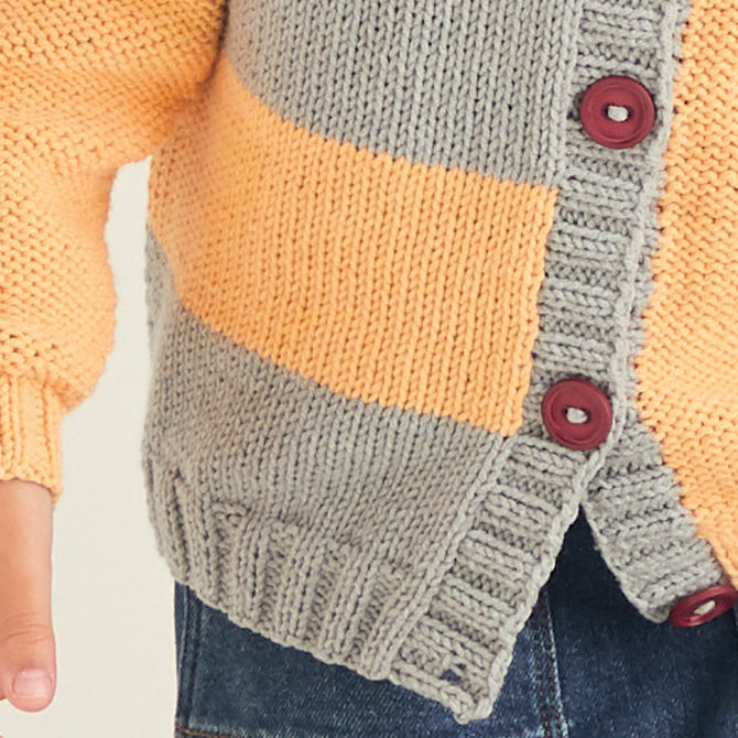 Sirdar Cabled Striped Cardigan Knitting Pattern