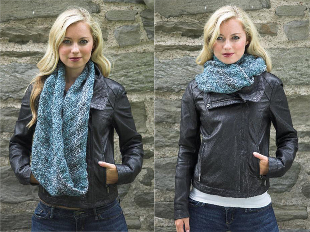 Diagonal Infinity Cowl Knitting Pattern