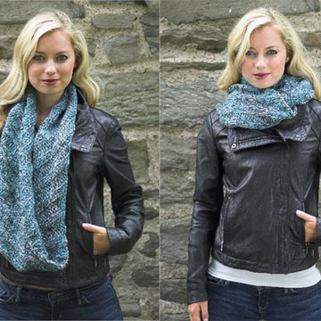 Diagonal Infinity Cowl Knitting Pattern