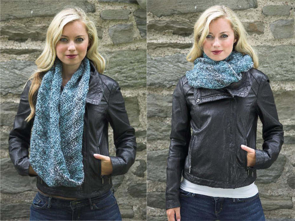 Diagonal Infinity Cowl Knitting Pattern