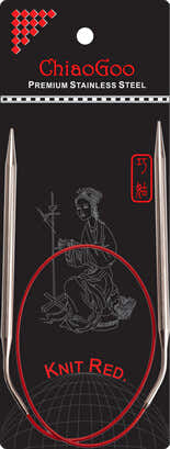 ChiaoGoo 24 in KNIT RED Circular Needles Stainless Steel