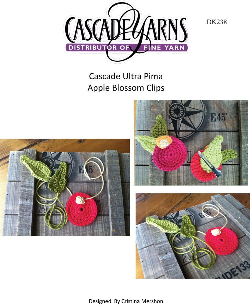Apple Blossom Clips Accessory Crochet Pattern