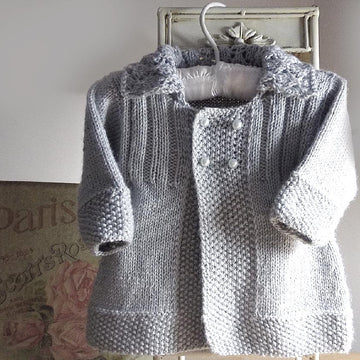 Baby girls jacket with lace collar - P063