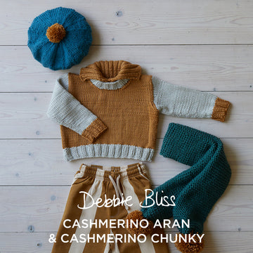 Debbie Bliss Wren Sweater, Scarf and Beret Set Knitting
