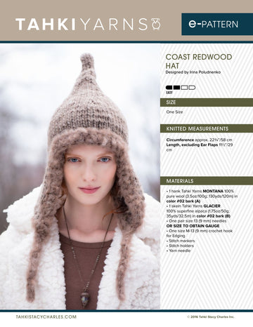 Tahki Yarns Coast Redwood Hat Knitting Pattern