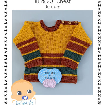 Miles baby jumper / sweater knitting pattern 3-6mths & 6-12mths