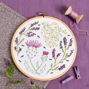 Hawthorn Handmade Highland Heathers Printed Embroidery Kit