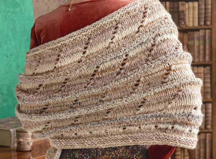 Eyelet Wrap Cape Knitting Pattern