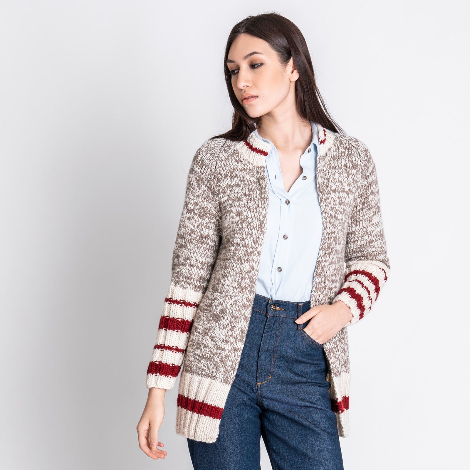 Blue Sky Fibers Hood River Cardigan Knitting Pattern