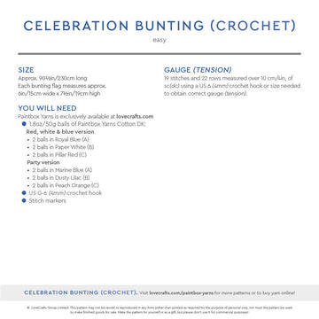 Paintbox Yarns Celebration Bunting Knitting Pattern