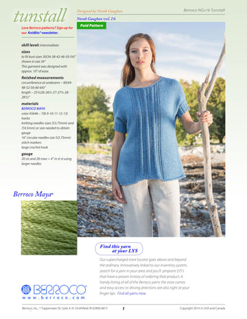 Berroco Tunstall Jumper Knitting Pattern