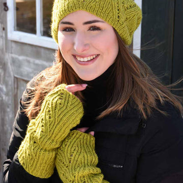 Juniper Moon Farm Ellinor Hat and Wristlets Knitting Pattern