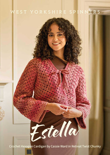 Estella Crochet Hexagon Cardigan by Cassie Ward in Retreat Twist Chunky