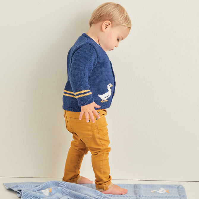Sirdar Duck Cardigan and Blanket Knitting Pattern