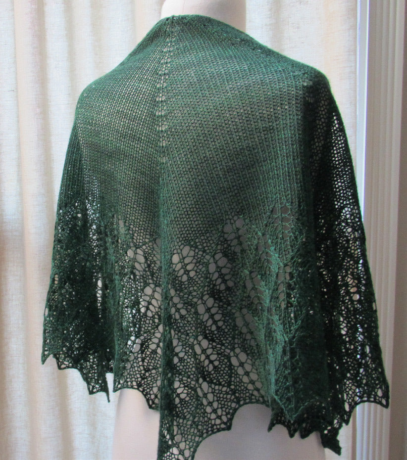 SweetGeorgia Lilac Leaves Shawl Wrap Knitting Pattern