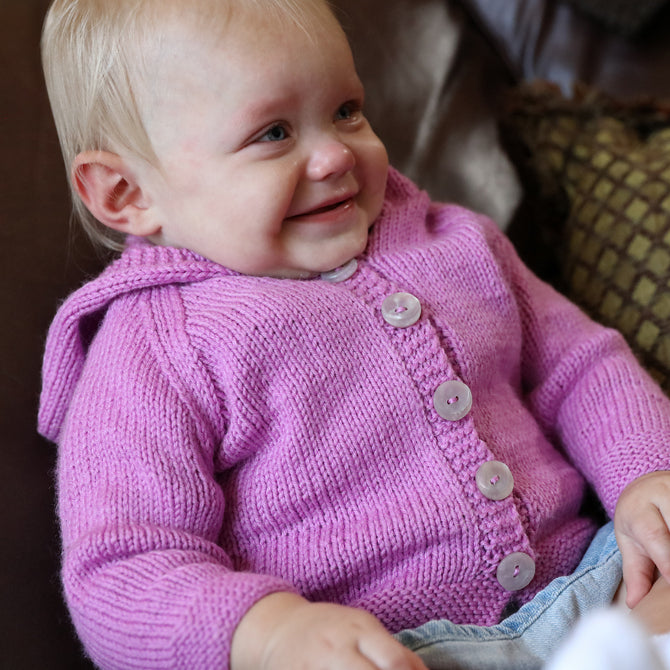 Plymouth Yarn Baby's Hooded Cardigan Knitting Pattern