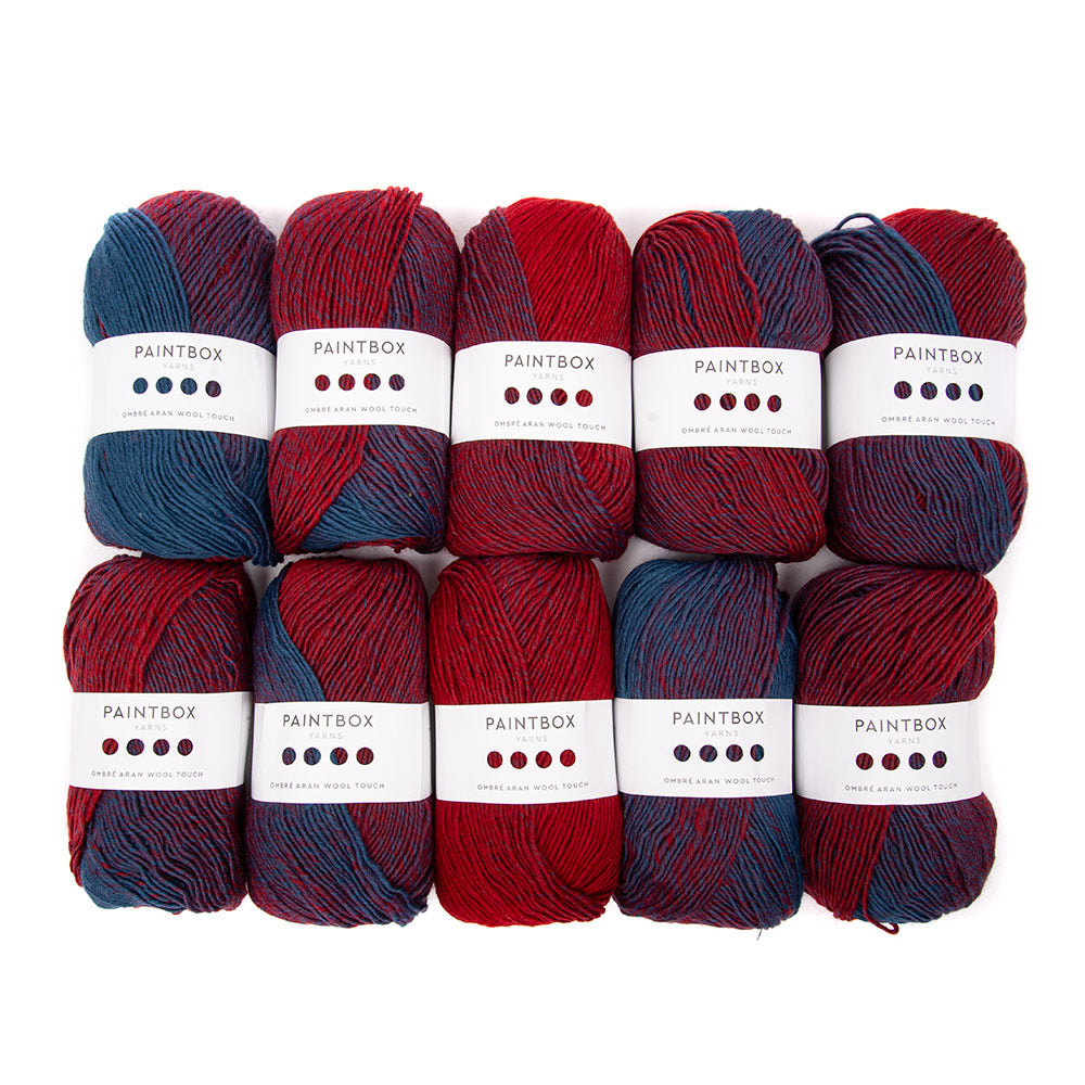 Paintbox Yarns Ombre Aran Wool Touch 10 Ball Value Pack Yarn - Acrylic Aran