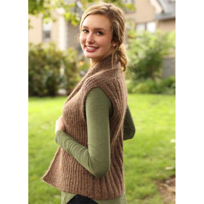 Plymouth Yarn Aireado Vest Waistcoat Knitting Pattern