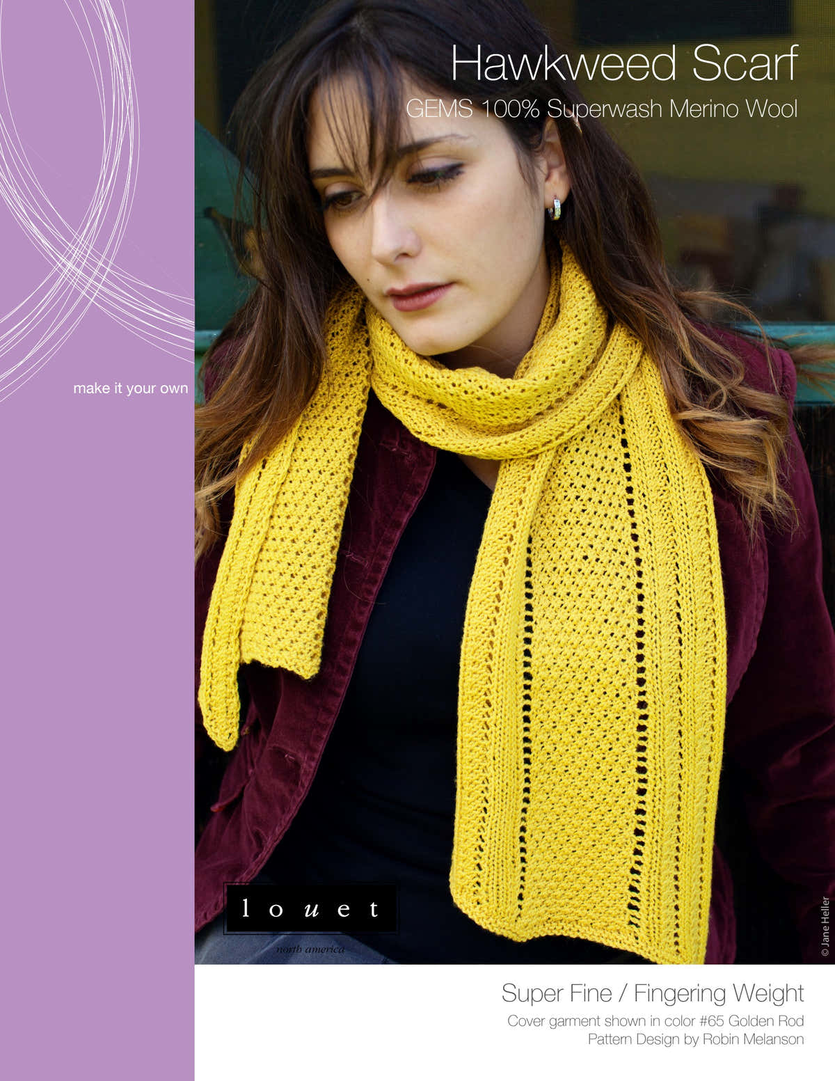 Louet Hawkweed Scarf Knitting Pattern