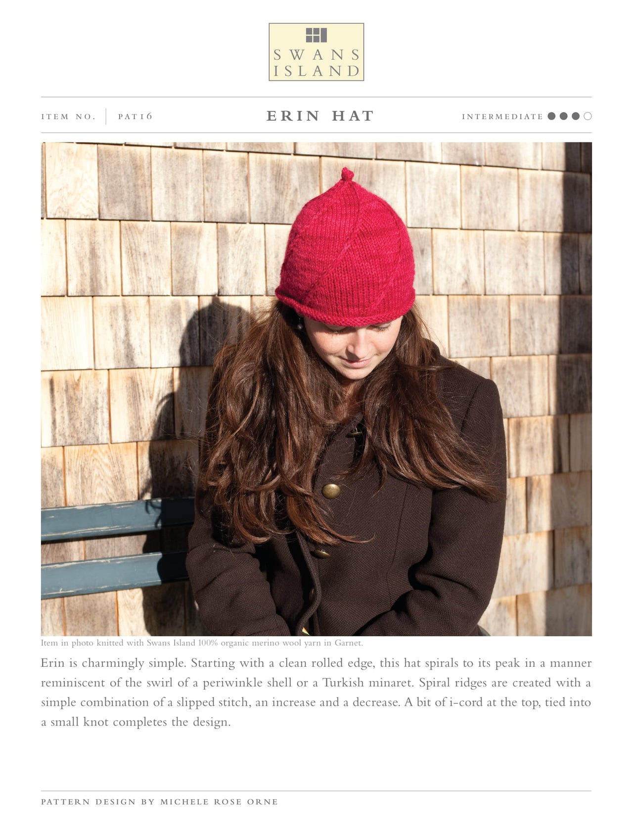Swans Island Erin Hat Knitting Pattern