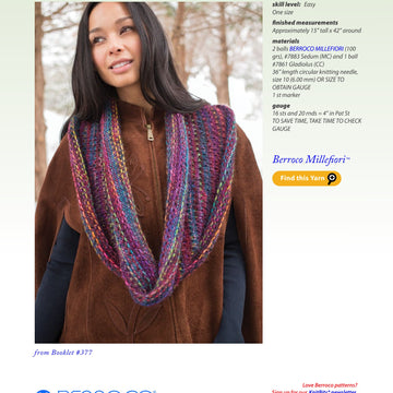 Berroco Kaleen Cowl Knitting Pattern